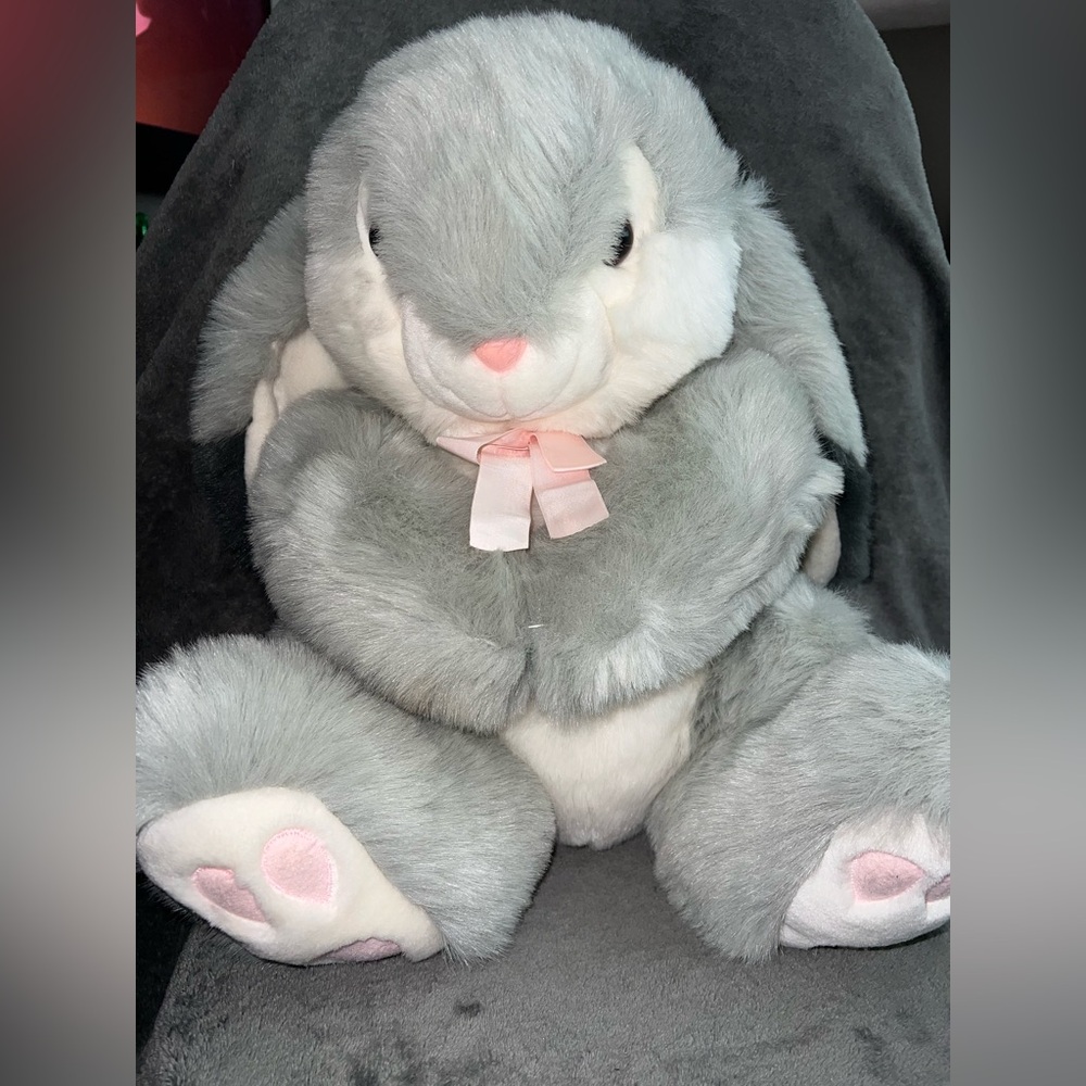 Yes Club Easter Bunny 18” 1994 Gray Rabbit Vintage Floppy Ear Big Rabbit